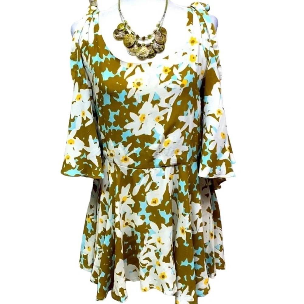 Free People One Lucina Floral Dress Green